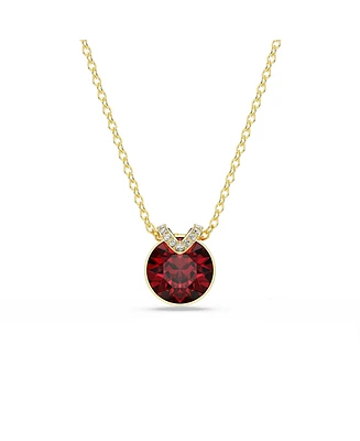 Swarovski Round Cut Rhodium Plated Bella V Pendant Necklace