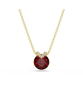 Swarovski Round Cut Rhodium Plated Bella V Pendant Necklace