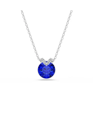 Swarovski Round Cut Rhodium Plated Bella V Pendant Necklace