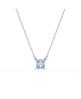 Swarovski Square Cut Rhodium Plated Matrix Pendant Necklace