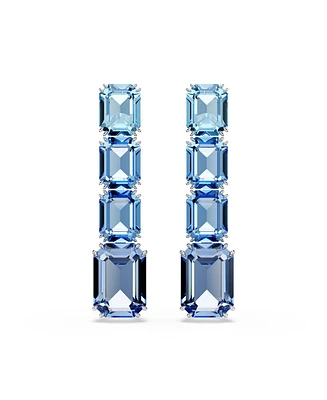 Swarovski Octagon Cut Rhodium Plated Millenia Drop Earrings