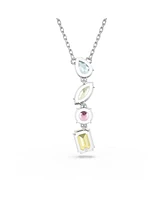 Swarovski Mixed Cuts Rhodium Plated Gema Y Pendant Necklace