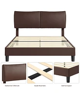 gaomon Queen Size Platform Bed Frame with Headboard