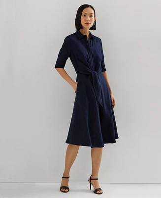 Lauren Ralph Women's 100% Linen Shirtdress