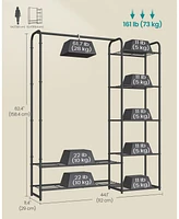 Slickblue Portable Wardrobe Closet – Heavy Duty Garment Rack with Shelves for Clothes Storage and Organization