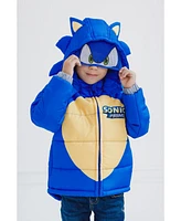 Sega Little Boys Sonic The Hedgehog Zip Up Winter Coat Puffer Jacket