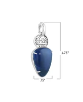 American West Jewelry Fritz Casuse Sterling Silver Yeibichai Sodalite Pendant Enhancer
