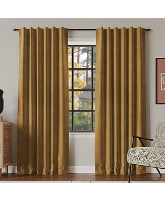 Sun Zero Amherst Velvet Noise Reducing Thermal Extreme 100% Blackout Back Tab Curtain Panel