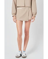 Grey Lab Women's Asymmetrical Wrap Mini Skort