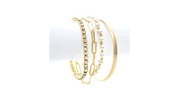 Rivka Friedman Mixed Gold, Pearl + Cubic Zirconia 4 Bracelet Set