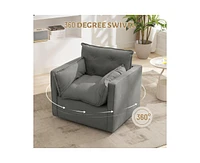gaomon Oversized Swivel Accent Chair, Mid Century Comfy Accent Sofa for Bedroom, Modern Accent Armchair Reading Chair for Living Room Waiting Room, Ac