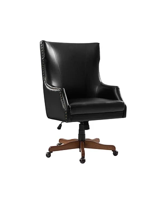 Hulala Home Desmond Transitional Office Chair with Wood Legs