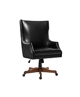Hulala Home Desmond Transitional Office Chair with Wood Legs