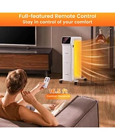Costway 1500W Oil Filled Radiator Heater with Remote Control 3 Modes 24H Timer Indoor