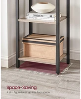 Slickblue Narrow 5-Tier Bookshelf, Small Multi-Tier Bookcase for Living Room & Bedroom