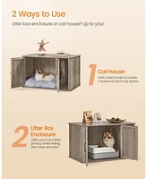 Slickblue Modern Litter Box Enclosure with Front Entry, Hidden Cat Furniture