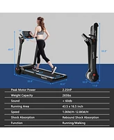 Gymax Folding 2.25HP Electric Treadmill Running Machine w/ Led Display & App