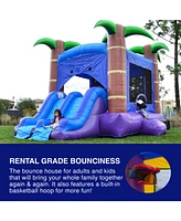 Hero Kiddo HeroKiddo Enchanted Forest Commercial Grade Inflatable Bounce House & Dual Lane Water Slide Combo (No Blower Included)