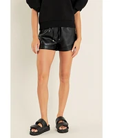 Grey Lab Women's Leather Shorts