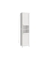 Slickblue Tall Bathroom Cabinet with Integrated Lights, Slim Storage Cabinet for Compact Spaces