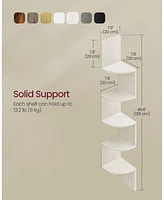 Slickblue Corner Shelf, 5-tier Floating Wall Shelf With Zigzag Design, Bookshelf