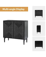 Hulala Home Varasso Transitional 30"Tall 2-Door Accent Cabinet with Adjustable Shelves