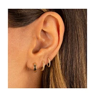 Tiny Wide Solid Cartilage Huggie Earring 14K