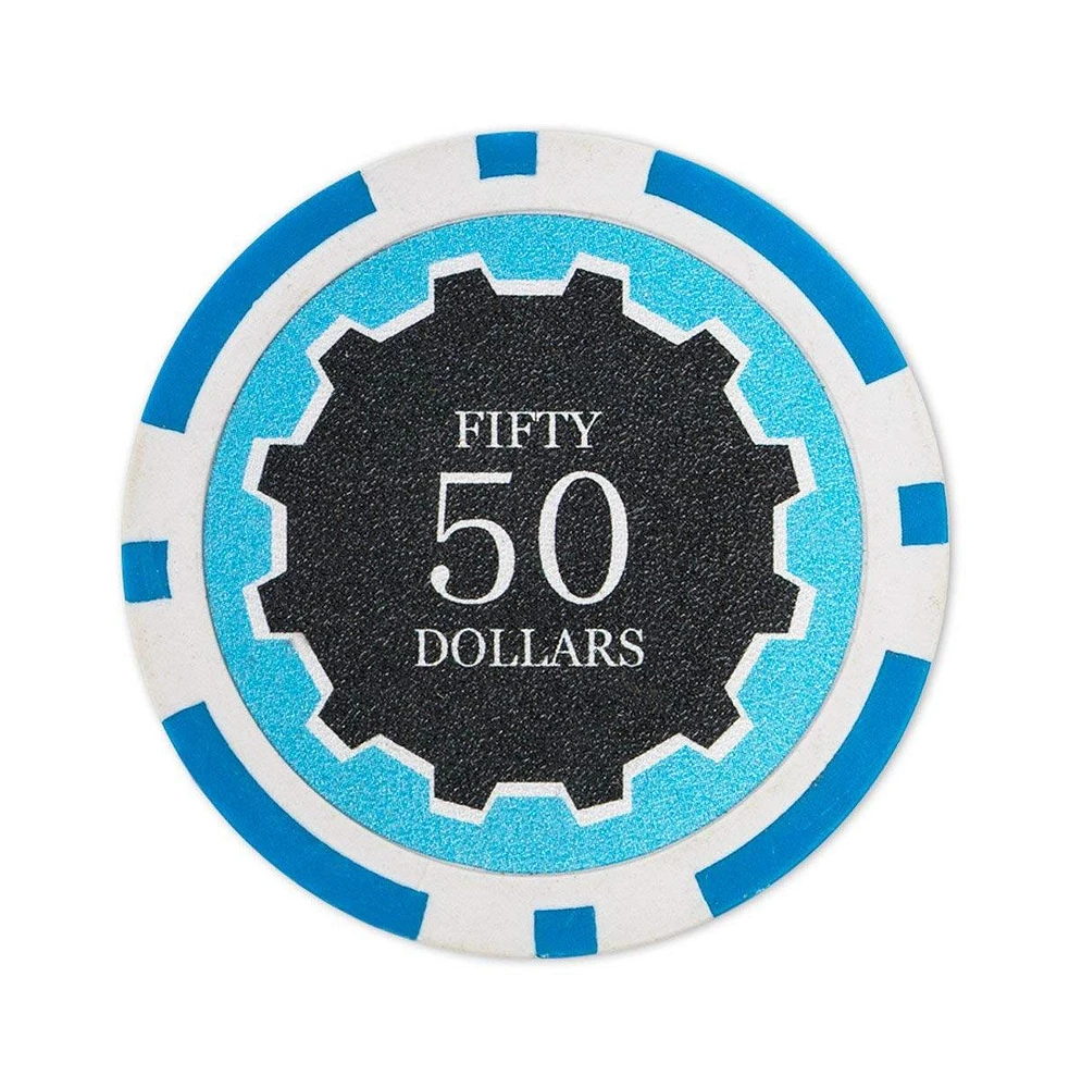 Slickblue 25-Pack Poker Chips - High-Quality Clay Composite, $50 Value for Card Games & Tournaments