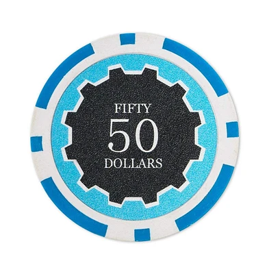 Slickblue 25-Pack Poker Chips - High-Quality Clay Composite, $50 Value for Card Games & Tournaments