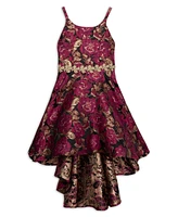 Speechless Big Girls Embroidered Waist with High Low Floral Dress