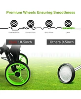 Gymax 3-Wheel Foldable Golf Push Pull Cart Trolley w/ Seat Adjustable Handle