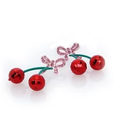 Betsey Johnson Faux Stone Sweetheart Cherry Drop Earrings