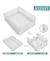 Sorbus Tier Open Front Plastic Stackable Baskets Stand - for closets, bedrooms, bathrooms