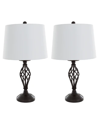 Lavish Home 24.5" Spiral Cage Table Lamp Set