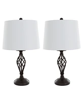 Lavish Home 24.5" Spiral Cage Table Lamp Set