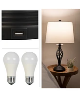 Lavish Home 24.41" Usb Charging Led Table Lamp Set