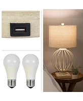 Lavish Home 28" Usb Charging Led Table Lamp Set