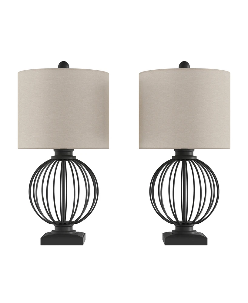 Lavish Home 26" Modern Rustic Farmhouse Style Table Lamp Set