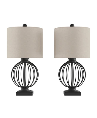 Lavish Home 26" Modern Rustic Farmhouse Style Table Lamp Set