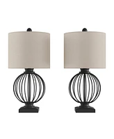 Lavish Home 26" Modern Rustic Farmhouse Style Table Lamp Set