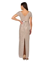 Adrianna Papell Petite Sequinned Column Evening Gown