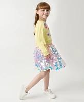 Sparkle & Shine Little Girls Sequin Bubble Skirt with Sweatshirt, 2-Piece Set