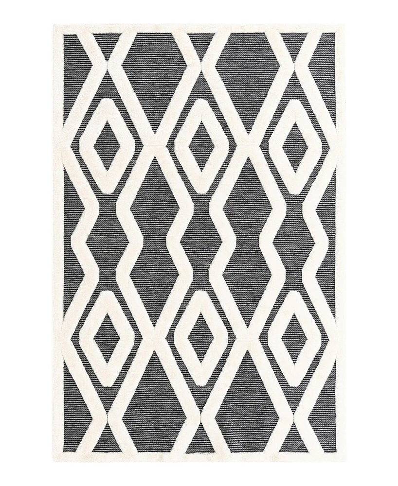 Bayshore Home Textured Tones Trellis 6'1"x9' Area Rug