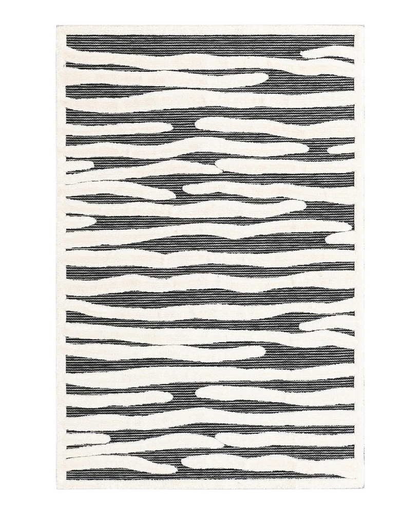 Bayshore Home Textured Tones Lines 5'3"x8' Area Rug