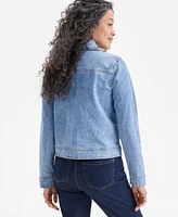 Style & Co Plus Button-Front Denim Jacket, Exclusively at Macy's