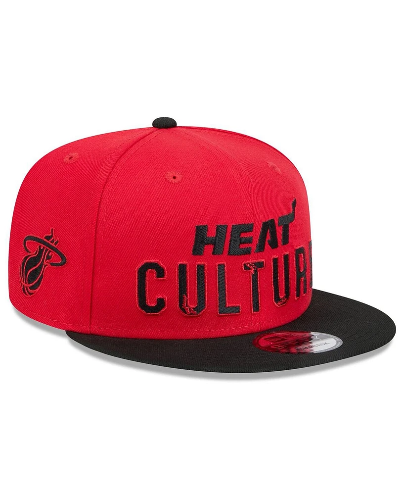 New Era Men's Red Miami Heat 2024/25 City Edition 9FIFTY Snapback Hat