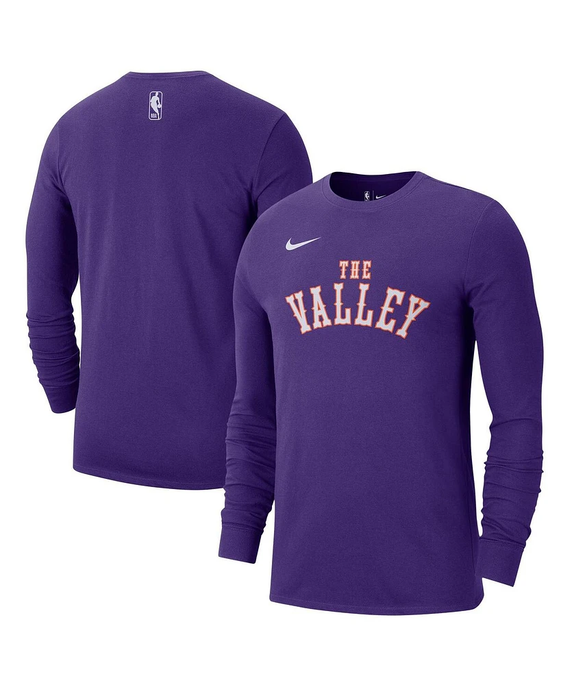 Nike Men's Purple Phoenix Suns 2024/25 City Edition Essential Logo Long Sleeve T-Shirt