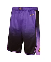 Nike Big Boys and Girls Purple Los Angeles Lakers 2024/25 City Edition Swingman Performance Shorts