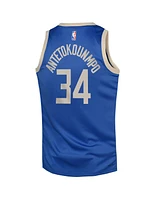 Nike Big Boys and Girls Giannis Antetokounmpo Royal Milwaukee Bucks 2024/25 Swingman Player Jersey - City Edition