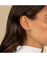 Solid Clovers Huggie Earring 14K